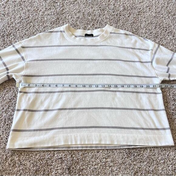 ATM Anthony Thomas Melillo Plaited Jersey Stripe Sweatshirt - Chalk Smoke White - Picture 11 of 16